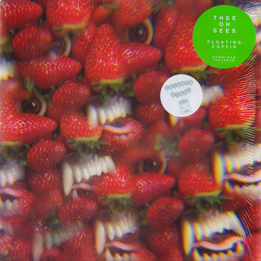 Image of Front Cover of LP - VG+/VG+ - THEE OH SEES, Floating Coffin (Castle Face; CF-018, US 2013, Insert, Ultra Clear with Blood Red Splatter Vinyl, with Red Flexi, Ltd to 500), Still in opened stickered shrinkwrap, small corner bump,  - 3745055S