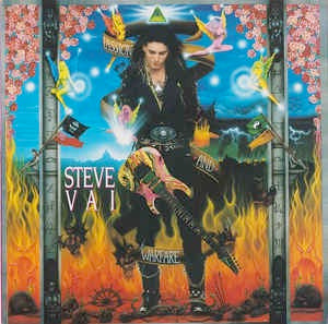 Image of Front Cover of LP - VG/G+ - STEVE VAI, Passion & Warfare (Food For Thought; GRUB17, UK 1990, Inner), Light marks and a bit of mottling, Light sleeve wear. ,  - 2516098C