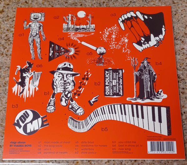 Image of Back Cover of LP - NEW/NEW - VIAGRA BOYS, Viagr Aboys (Shrimptech Enterprises; SHRIMP001LP, Europe 2025, Standard Sleeve, Inner, Black Vinyl), ,  - 1856179S