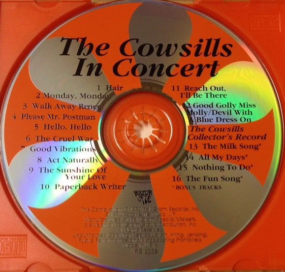 Image of Label Cover of CD - VG+/VG+ - THE COWSILLS, The Cowsills In Concert (Razor & Tie; RE 2038, US 1994 Reissue, Jewel Case), ,  - 3815017C