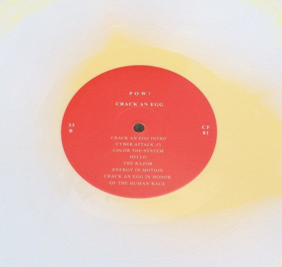 Image of Back Cover of LP - VG+/VG+ - POW!, Crack An Egg (Castle Face; CASTLE FACE 81, USA & Canada 2017, Insert, Over Easy Coloured Vinyl, Flexi, Limited to 250), ,  - 3825089E