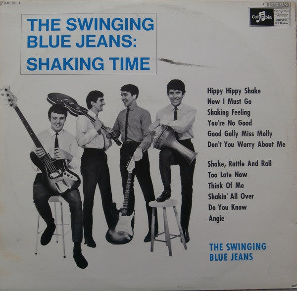 Image of Back Cover of 3825156E: LP - THE SWINGING BLUE JEANS, Shaking Time (Columbia; 4 E 054-94823, Sweden , Mono)   VG+/VG+