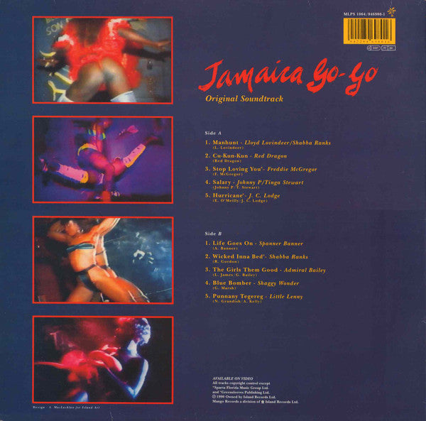Image of Back Cover of LP - EX/EX - VARIOUS ARTISTS, Jamaica Go-Go (Original Soundtrack) (Mango; MLPS 1064, UK & Europe 1990, Glossy Sleeve), ,  - 3815191C