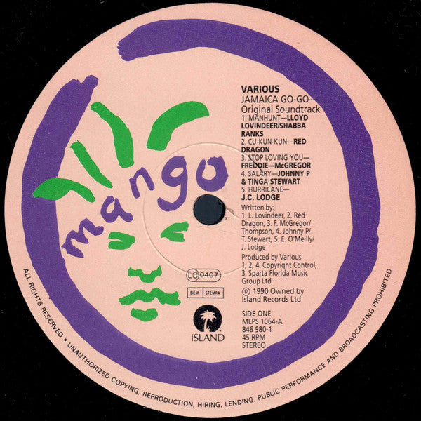 Image of Label Cover of LP - EX/EX - VARIOUS ARTISTS, Jamaica Go-Go (Original Soundtrack) (Mango; MLPS 1064, UK & Europe 1990, Glossy Sleeve), ,  - 3815191C