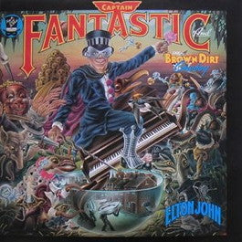 Image of Front Cover of 3825180E: LP - ELTON JOHN, Captain Fantastic and the Brown Dirt Cowboy (DJM; DJLPX1, UK 1975, Gatefold, Only One Booklet, Poster, Tranco Pressing.)   VG+/VG+