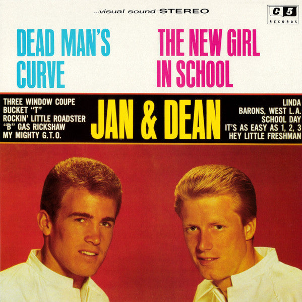 Image of Front Cover of 3815258C: LP - JAN & DEAN, Dead Man's Curve / The New Girl In School (C5 Records; C5 550, UK 1990 Reissue)   VG/VG+