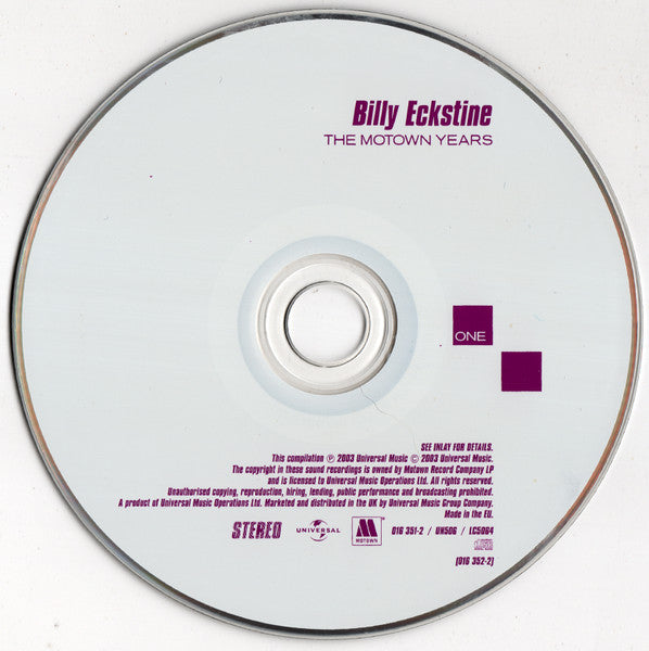 Image of Label Cover of 3855095S: 2xCD - BILLY ECKSTINE, The Motown Years (Motown; 016 351-2, UK 2004) Strong VG+  VG/VG+