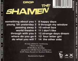 Image of Back Cover of E: CD - THE SHAMEN, Drop (Mau Mau Records ; MAUCD613, UK 1991, Jewel Case, Pre Dance version of The Shamen)   VG+/VG+