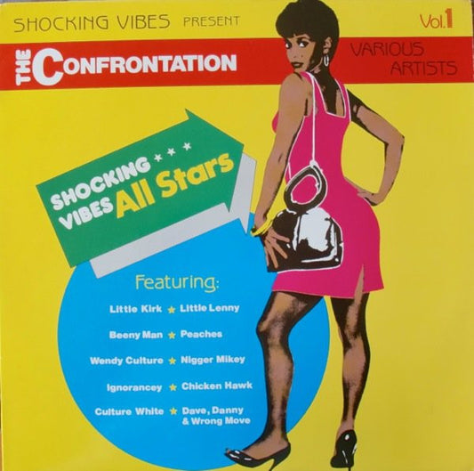 Image of Front Cover of LP - VG+/EX - VARIOUS ARTISTS, The Confrontation Vol. 1 (Shocking Vibes; VPRL 1079, US 1989), ,  - 3815400C