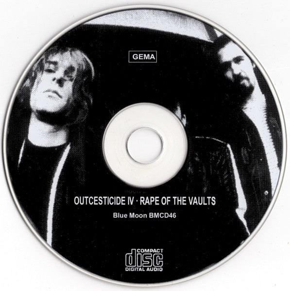 Image of Label Cover of 3835137E: CD - NIRVANA, Outcesticide IV � Rape Of The Vaults (Blue Moon Records; BMCD46, UK , Jewel Case, Booklet)   EX/EX
