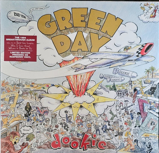 Image of Front Cover of 4115024C: LP - GREEN DAY, Dookie (Warner Records; 0093624829904, Europe 2025 Reissue, Raspberry Vinyl)   NEW/NEW