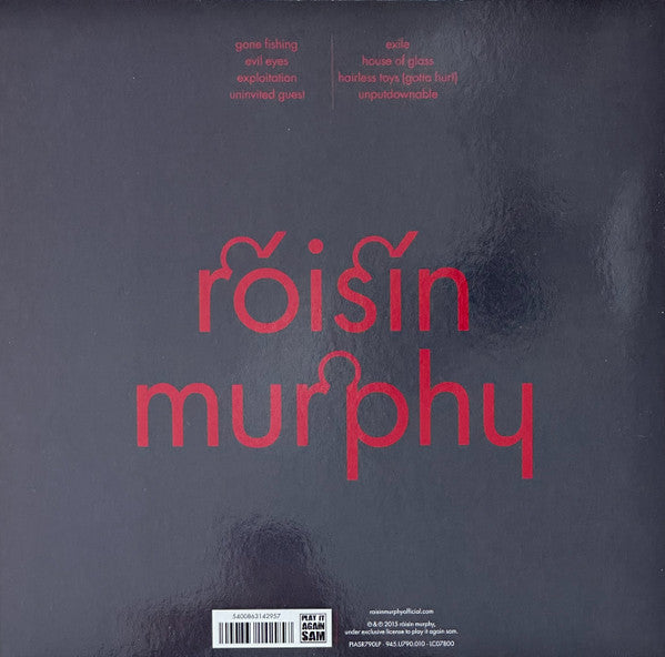 Image of Back Cover of 3825441E: LP - ROISIN MURPHY, Hairless Toys (Play It Again Sam; PIASR790LP, UK & Europe 2024 Reissue, Inner, Red Vinyl) Still in hype stickered shrinkwrap.  EX/VG+