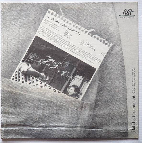 Image of Back Cover of LP - VG+/VG+ - ALAIN MONNIER, Tribulat (hat MUSICS; hat MUSICS 3505, US 1982, Inner), ,  - 3925018E