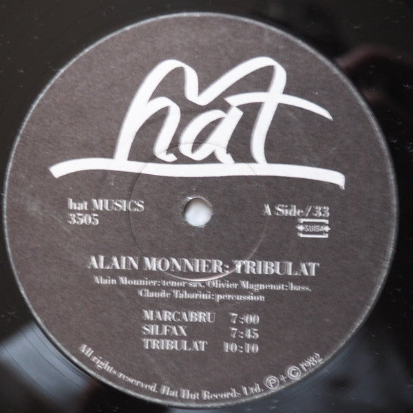 Image of Label Cover of LP - VG+/VG+ - ALAIN MONNIER, Tribulat (hat MUSICS; hat MUSICS 3505, US 1982, Inner), ,  - 3925018E