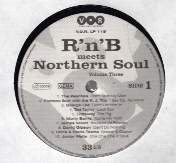 Image of Back Cover of 3915098C: LP - VARIOUS, R'n'B Meets Northern Soul Volume 3 (V.O.R.; V.O.R. LP 115, Germany 2011, Mono)   VG+/VG+