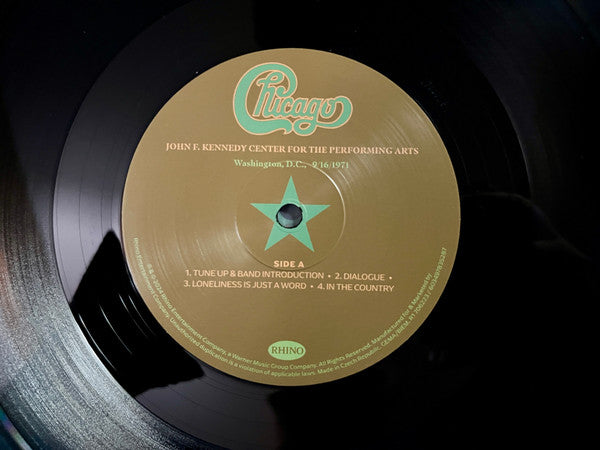 Image of Label Cover of 4xLP - EX/EX - CHICAGO, Chicago At The John F. Kennedy Center For The Performing Arts, Washington D.C. (9/16/1971) (Rhino Records; R1 706223, UK, Europe & US 2024, Quadruple Gatefold), Opened Instore, Still In Stickered Shrinkwrap,  - 3945077S