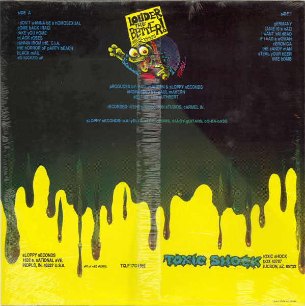 Image of Back Cover of LP - VG/VG+ - SLOPPY SECONDS, Destroyed (Toxic Shock; TXLP-17, US 1989, No Insert), Cut-out (corner cut), no hype sticker.,  - 3915242C