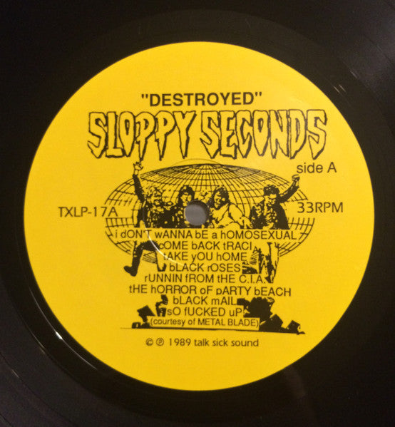 Image of Label Cover of LP - VG/VG+ - SLOPPY SECONDS, Destroyed (Toxic Shock; TXLP-17, US 1989, No Insert), ,  - 2816074C