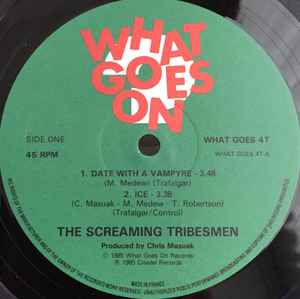 Image of Label Cover of 12" EP - VG+/VG+ - THE SCREAMING TRIBESMEN, Date With A Vampyre (What Goes On Records; WHAT GOES 4T, UK 1985, Picture Sleeve), ,  - 3915244C