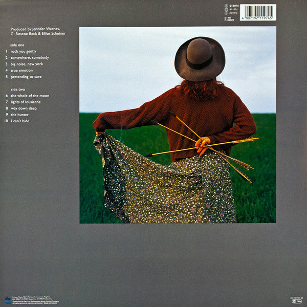 Image of Back Cover of 3925052E: LP - JENNIFER WARNES, The Hunter (Private Music; 211 974, Europe 1992, Insert) Light Surface Marks Only  VG+/VG