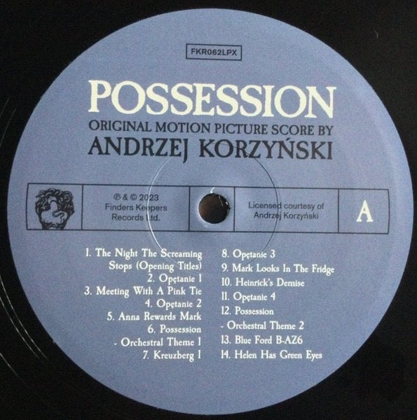 Image of Label Cover of LP - NEW/NEW - ANDRZEJ KORZYNSKI, Andrzej Korzynski's Music Score For Andrzej Zu awski's Motion Picture Possession (Finders Keepers Records; FKR062LPX, UK 2023 Reissue), ,  - 2416334C