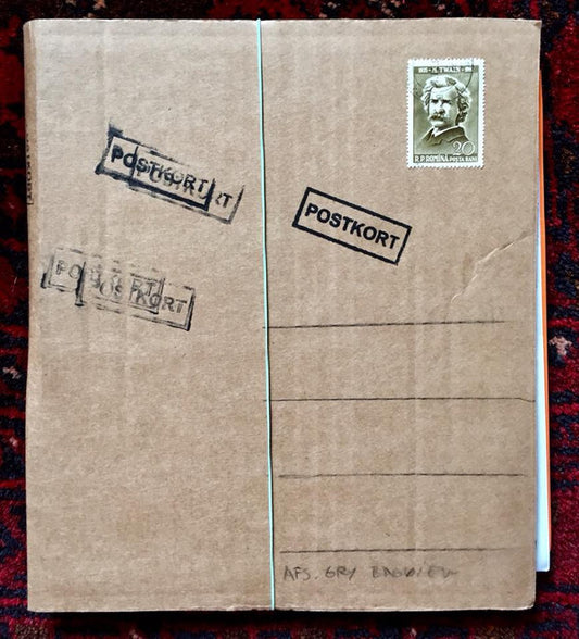 Image of Front Cover of 7" EP - VG+/VG+ - GRY BAG IEN, Postkort (Pladeselskabet Pladeselvskab ; 07, Denmark 2018, White Label With Hand Writing, Hand Made Cardboard Sleeve With Stamp, Insert), ,  - 3925133E