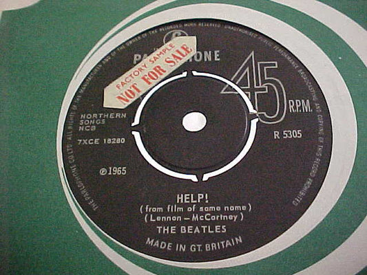 Image of Front Cover of 3925214E: 7" - THE BEATLES, Help! / I'm Down (Parlophone ; R 5305, UK 1969 Reissue, Company Sleeve)   VG+/EX