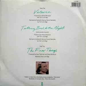 Image of Back Cover of 3915392C: 12" - STEVE WINWOOD, Valerie (Island Records; 12 IS 336, UK 1987, Picture Sleeve)   VG/VG+