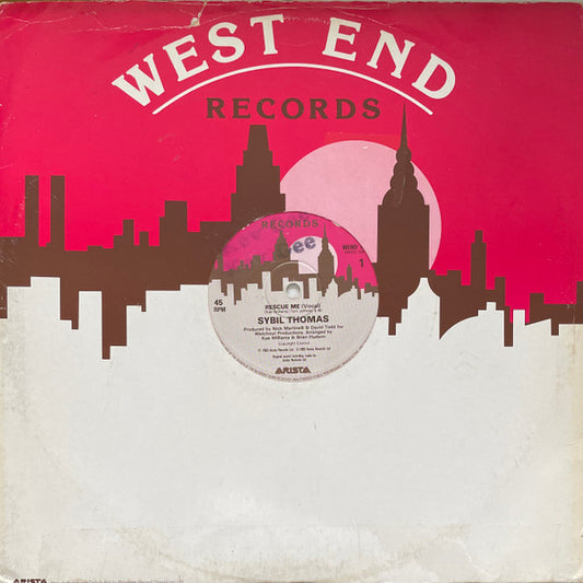 Image of Front Cover of 12" - VG/VG+ - SYBIL THOMAS, Rescue Me (West End Records; WEND 124, UK 1983, Picture Sleeve), Sleeve has sticker ghost on front; light wear,  - 2016431C
