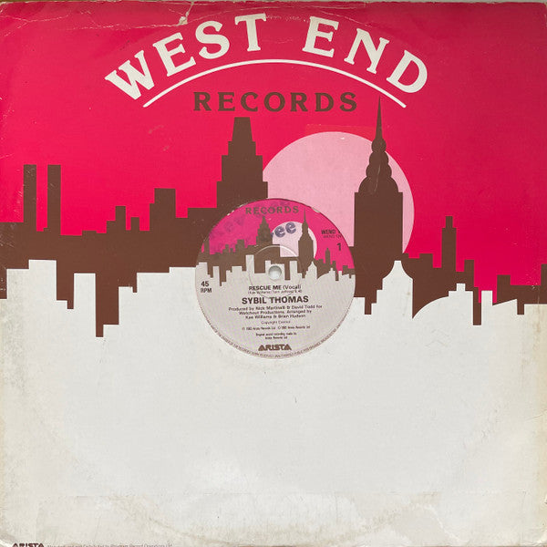 Image of Front Cover of 12" - VG/VG+ - SYBIL THOMAS, Rescue Me (West End Records; WEND 124, UK 1983, Picture Sleeve), Sleeve has sticker ghost on front; light wear,  - 2016431C