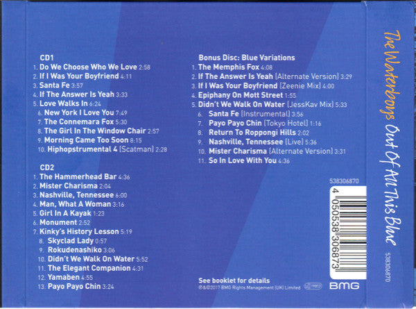 Image of Back Cover of 3xCD - VG/VG+ - THE WATERBOYS, Out Of All This Blue (BMG; 538306870, Europe 2017, Double Digipak, Booklet), ,  - 2916383C