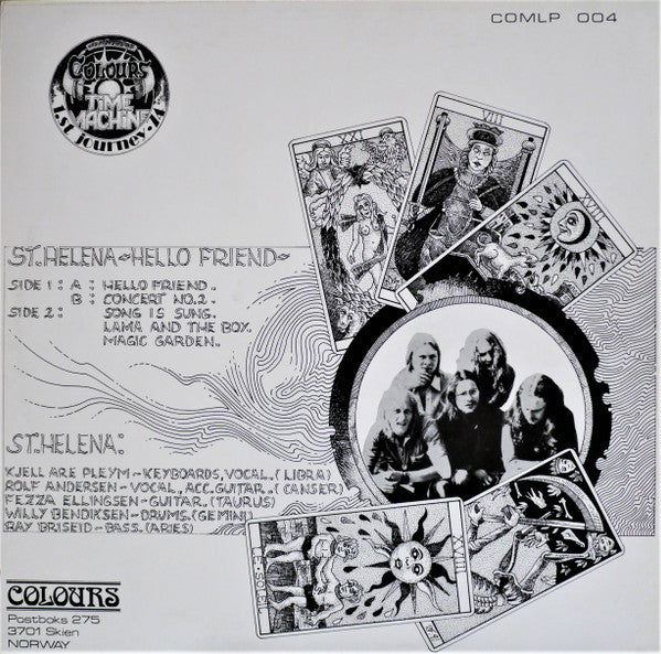 Image of Back Cover of 12" EP - VG+/EX - ST. HELENA, Hello Friend (Colours; COMLP 004, Norway 1991, Booklet), ,  - 3925462E