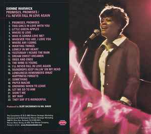 Image of Back Cover of 4035015E: CD - DIONNE WARWICK, Promises, Promises / I'll Never Fall In Love Again (Rhino Handmade; RHM2 7837, US 2003, Slipcase, Booklet)   EX/VG+