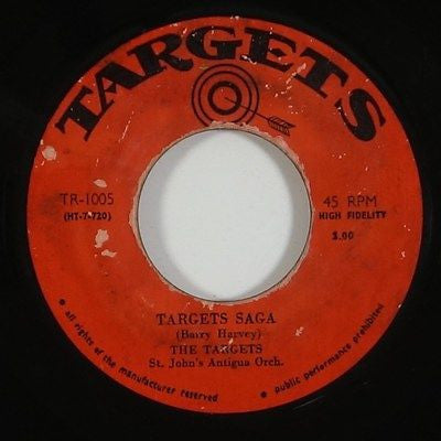 Image of Front Cover of 7" - /VG+ - THE TARGETS, Targets Saga / Al Di La (Targets; TR-1005, Antigua & Barbuda 1960s), Light pressing imperfections. Rare 45.,  - 4015066C