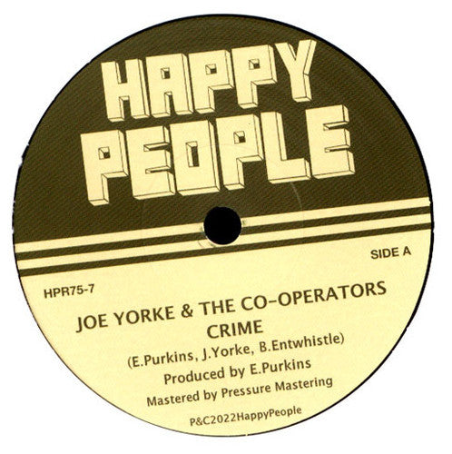 Image of Front Cover of 4015141C: 7" - JOE YORKE & THE CO-OPERATORS, Crime (Happy People; HPR75-7, UK 2022, Company Sleeve, Limited Edition / Solid Centre)   EX/EX