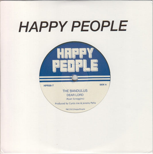 Image of Front Cover of 4015145C: 7" - THE BANDULUS, Dear Lord   / Flash Flood (Happy People; HPR56-7, UK 2021, Limited Edition / Solid Centre / Green Marbled Vinyl)   EX/VG+