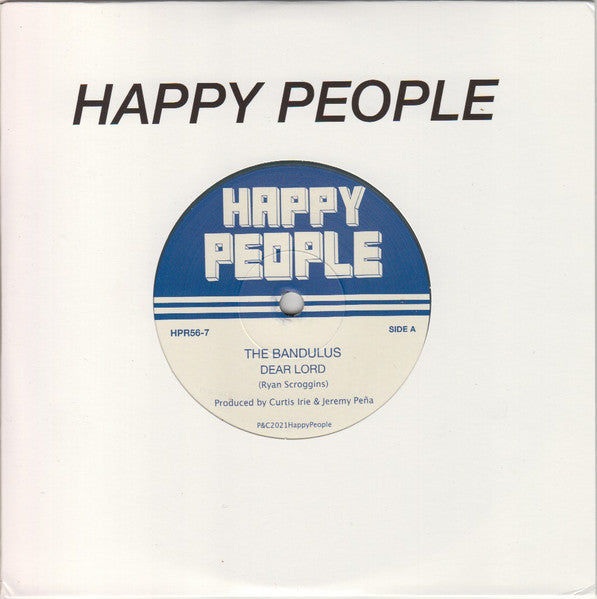 Image of Front Cover of 7" - EX/VG+ - THE BANDULUS, Dear Lord   / Flash Flood (Happy People; HPR56-7, UK 2021, Limited Edition / Solid Centre / Green Marbled Vinyl), ,  - 4015145C