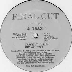 Image of Front Cover of 12" EP - /VG+ - 2 TRAX, Track It (Final Cut; FC 003, US 1992, Plain Sleeve), ,  - 1646235S