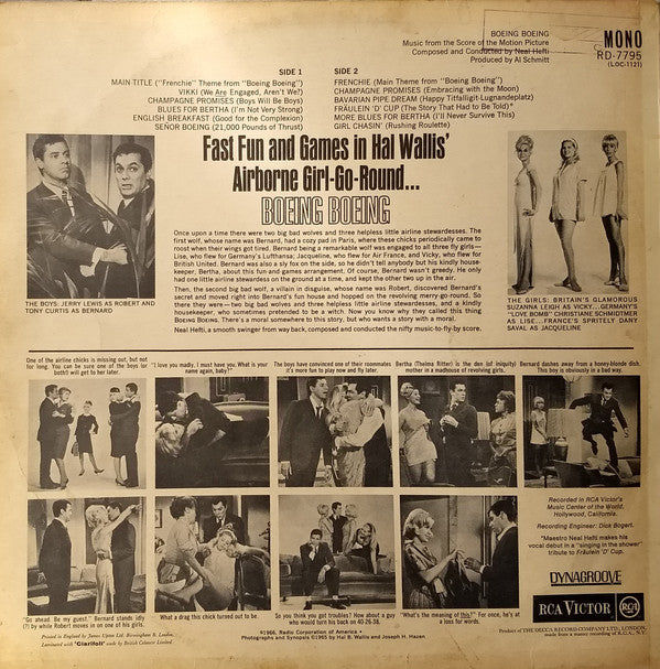 Image of Back Cover of LP - VG/VG - NEAL HEFTI, Boeing Boeing (RCA Victor ; RD 7795, UK 1966, Laminated Front Sleeve, Mono), Strong VG, Corner Cut,  - 4025178E