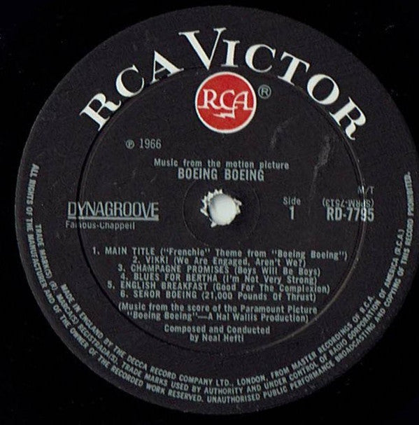 Image of Label Cover of LP - VG/VG - NEAL HEFTI, Boeing Boeing (RCA Victor ; RD 7795, UK 1966, Laminated Front Sleeve, Mono), Strong VG, Corner Cut,  - 4025178E
