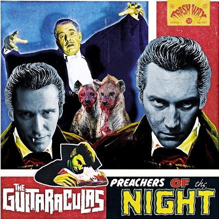 Image of Front Cover of 4045149S: LP - THE GUITARACULAS, Preachers Of The Night (Trash Wax; TWLP012, UK & Ireland 2017, Limited Edition, Clear)   EX/EX