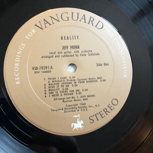 Image of Label Cover of LP - VG/M - JEFF MONN, Reality (Vanguard ; VSD 79291, US 1968, Company Inner), SEALED, Corner Bumps,  - 3626278E
