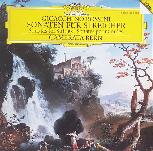 Image of Front Cover of 4025237E: LP - CAMERATA BERN, Rossini: Sonaten F�r Streicher � Sonatas For Strings � Sonates Pour Cordes (Deutsche Grammophon; 413 310-1, Germany 1985)   VG+/VG+