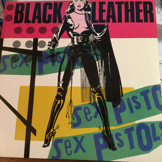 Image of Front Cover of 4015192C: 7" - SEX PISTOLS, Black Leather (Virgin; SEX 1-6, UK 1980, Picture Sleeve, Part of Sex Pistols Pack)   VG/VG