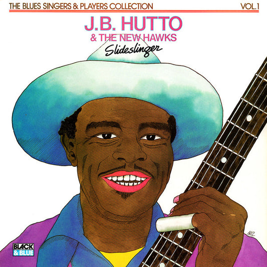 Image of Front Cover of 4015387C: LP - J.B. HUTTO & THE NEW HAWKS, Slideslinger (Black And Blue; 33.540, France ) Sleeve has some small stains, mottling, discolouration too  VG/VG