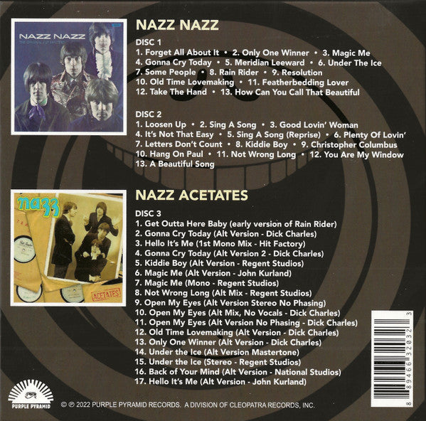 Image of Back Cover of 3xCD - VG+/VG+ - NAZZ, Lost Masters & Demos (Purple Pyramid; CLO 3203, US 2022, Box Set, 3 Inners & Booket), ,  - 3456009S