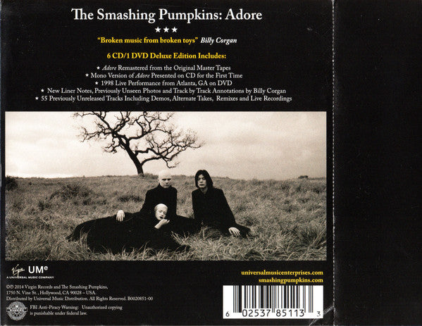 Image of Back Cover of 4055261S: 4xCD - THE SMASHING PUMPKINS, Adore (Virgin; B0020851-00, US 2014, Box Set)   VG+/VG+