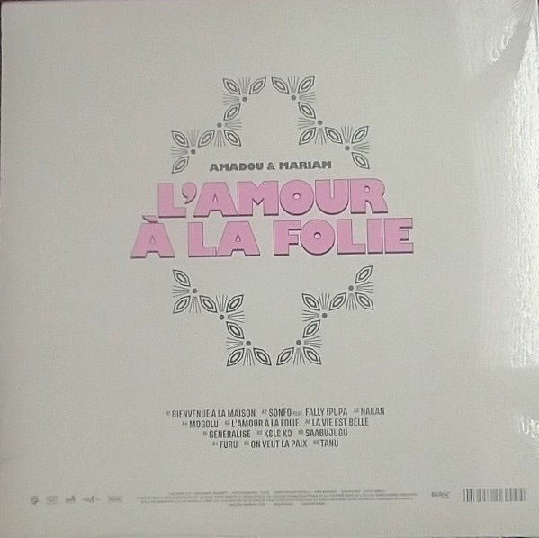 Image of Back Cover of LP - NEW/NEW - AMADOU & MARIAM, L amour   la folie (Because; BEC5616209, Europe 2025, Inner), ,  - 0756049S