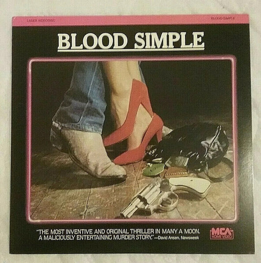 Image of Front Cover of Laserdisc - VG+/VG+ - JOEL COHEN, NATHAN COHEN, Blood Simple (MCA Home Video; 40180, US , NTSC US), ,  - 4125013E