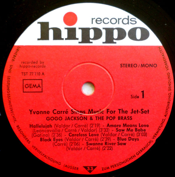 Image of Label Cover of LP - VG/VG - YVONNE CARR , GOGO JACKSON & THE POP BRASS, Music For The Jet Set (Hippo Records; 41034, Germany ), Sticker Damage To Sleeve,  - 4145135S